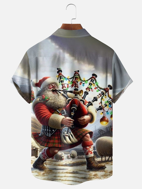 Men's Christmas Funny Graphic Short Sleeve Hawaiian Shirt